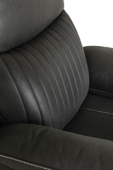 Dark Grey Leather Manual Recliner Chair