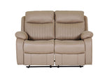 Light Brown Fabric 2 Seater Manual Recliner Sofa