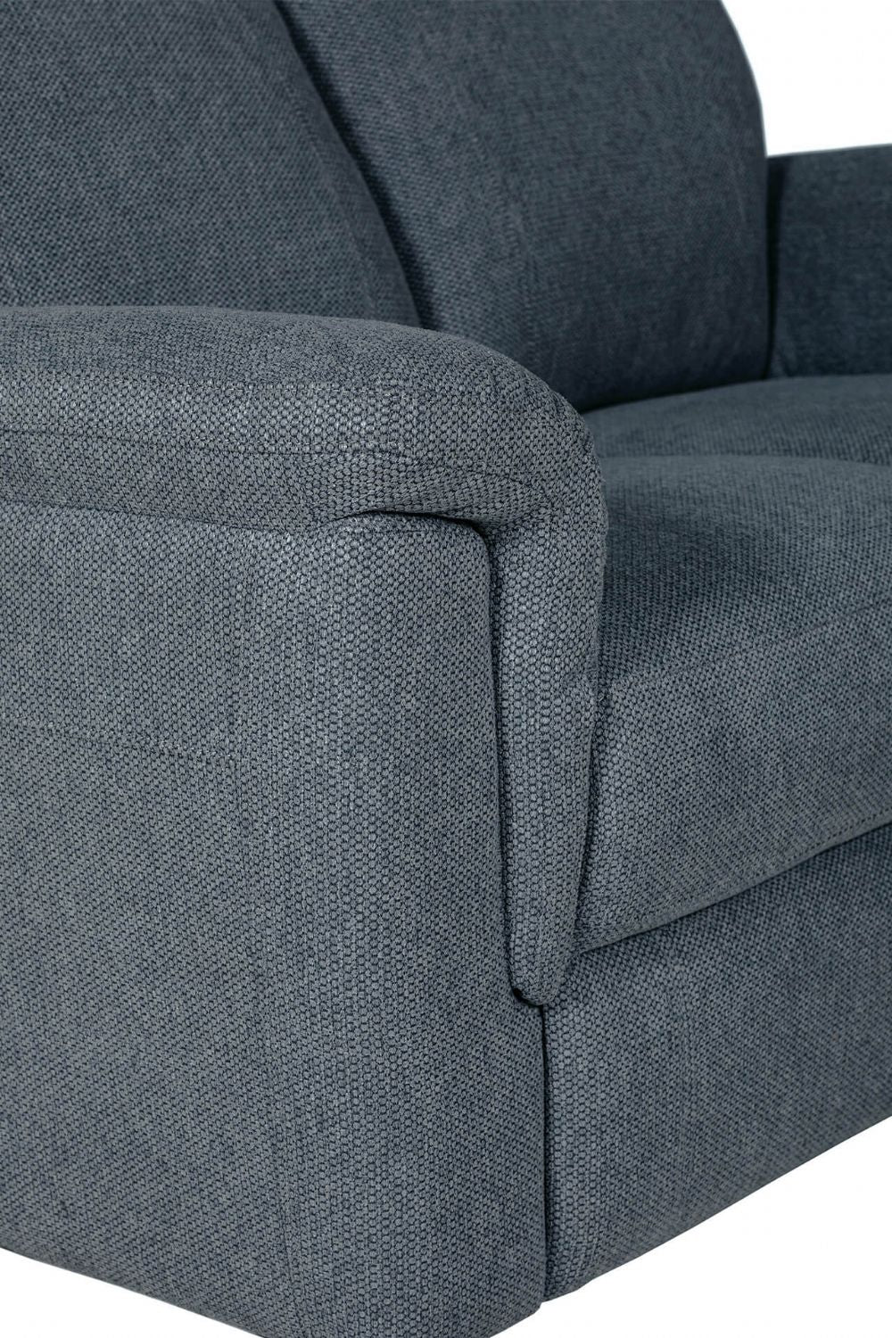 Blue Fabric 2 Seater Standard Back Sofa Cushioned Headrest