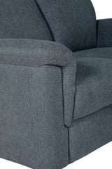 Blue Fabric 2 Seater Standard Back Sofa Cushioned Headrest