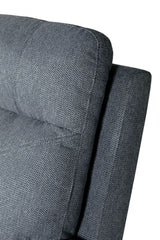 Blue Fabric 2 Seater Standard Back Sofa Cushioned Headrest