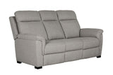 Grey Fabric 3 Seater Standard Back Sofa Cushioned Headrest