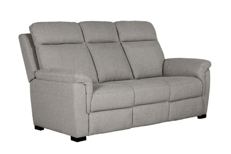 Grey Fabric 3 Seater Standard Back Sofa Cushioned Headrest