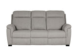 Grey Fabric 3 Seater Standard Back Sofa Cushioned Headrest