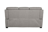Grey Fabric 3 Seater Standard Back Sofa Cushioned Headrest