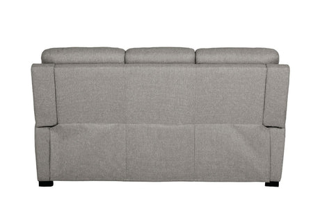 Grey Fabric 3 Seater Standard Back Sofa Cushioned Headrest