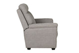 Grey Fabric 3 Seater Standard Back Sofa Cushioned Headrest
