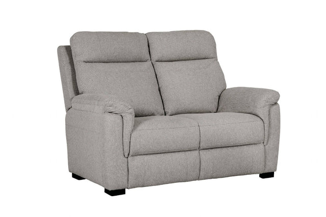 Grey Fabric 2 Seater Standard Back Sofa Cushioned Headrest
