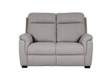 Grey Fabric 2 Seater Standard Back Sofa Cushioned Headrest