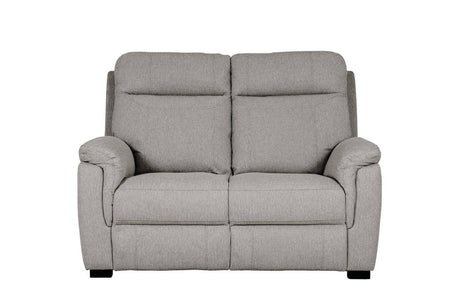 Grey Fabric 2 Seater Standard Back Sofa Cushioned Headrest
