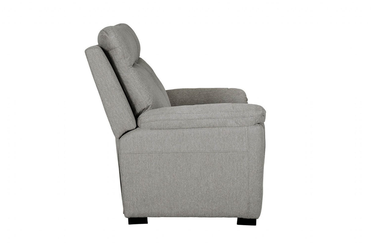 Grey Fabric 2 Seater Standard Back Sofa Cushioned Headrest