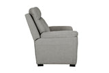 Grey Fabric 2 Seater Standard Back Sofa Cushioned Headrest