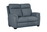 Blue Fabric 2 Seater Standard Back Sofa Cushioned Headrest