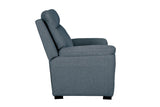 Blue Fabric 2 Seater Standard Back Sofa Cushioned Headrest