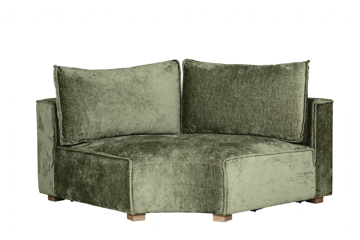 Green Fabric Scatter Back Modular Corner Sofa Section