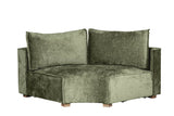Green Fabric Scatter Back Modular Corner Sofa Section
