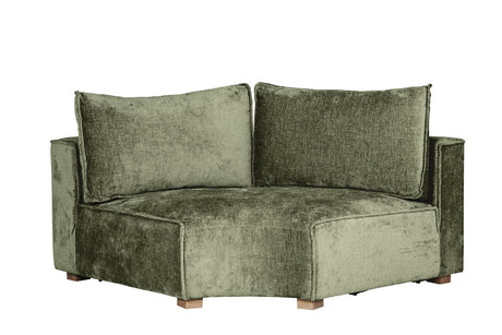 Green Fabric Scatter Back Modular Corner Sofa Section