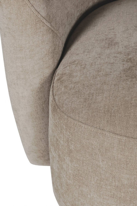 Natural Chenille Fabric Swivel Accent Chair