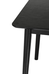 Black Wood Small Rectangular Dining Table 120cm