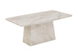 Taupe Marble Gloss Finish Rectangular Coffee Table