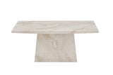 Taupe Marble Gloss Finish Rectangular Coffee Table