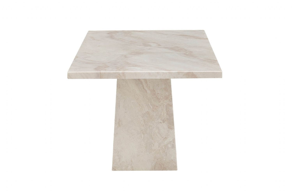 Taupe Marble Gloss Finish Rectangular Coffee Table