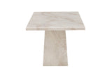 Taupe Marble Gloss Finish Rectangular Coffee Table