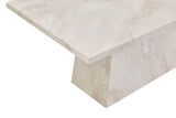 Taupe Marble Gloss Finish Rectangular Coffee Table