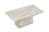 Taupe Marble Gloss Finish Rectangular Coffee Table
