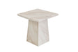 Modern Taupe Marble Gloss Finish Non Porous Side Lamp Table