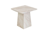Modern Taupe Marble Gloss Finish Non Porous Side Lamp Table