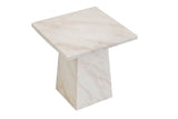 Modern Taupe Marble Gloss Finish Non Porous Side Lamp Table