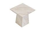 Modern Taupe Marble Gloss Finish Non Porous Side Lamp Table
