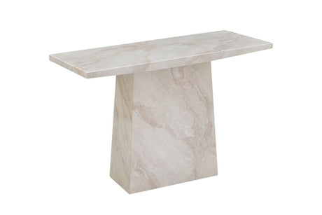 Taupe Marble Gloss Finish Rectangular Console Hall Table