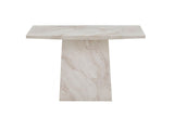 Taupe Marble Gloss Finish Rectangular Console Hall Table
