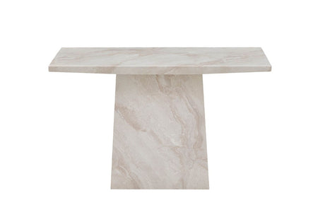 Taupe Marble Gloss Finish Rectangular Console Hall Table