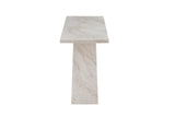 Taupe Marble Gloss Finish Rectangular Console Hall Table