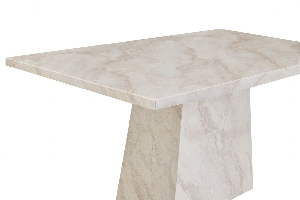 Taupe Cream Marble Dining Table 160 x 90cm