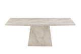 Taupe Marble Gloss Top 2m Large Rectangular Dining Table