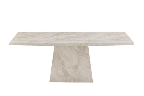 Taupe Marble Gloss Top 2m Large Rectangular Dining Table