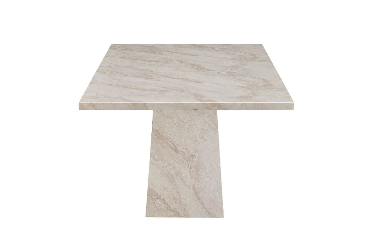 Taupe Marble Gloss Top 2m Large Rectangular Dining Table
