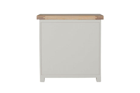 Taupe Wooden 2 Door 2 Drawer Small Sideboard Oak Top