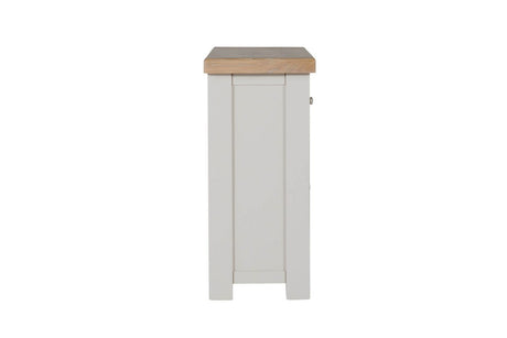 Taupe Wooden 2 Door 2 Drawer Small Sideboard Oak Top