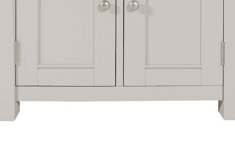 Taupe Wooden 2 Door 2 Drawer Small Sideboard Oak Top