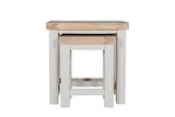 Taupe Wooden Nest of Tables with Oak Tops