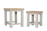 Taupe Wooden Nest of Tables with Oak Tops