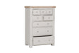 Taupe Pine Tall 3 Over 4 Chest of Drawers Oak Top