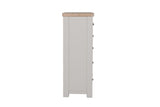 Taupe Pine Tall 3 Over 4 Chest of Drawers Oak Top