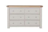 Taupe Dressing Chest of 6 Drawers Oak Top
