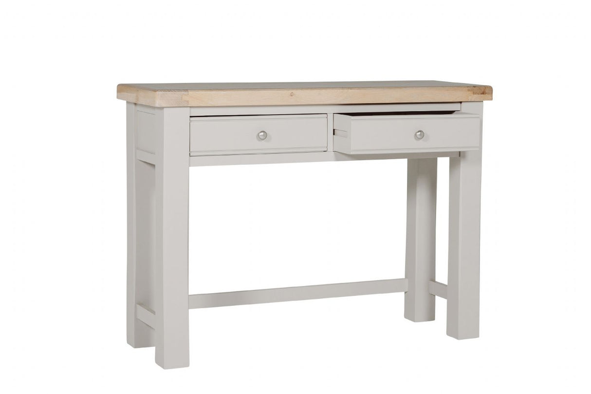 Taupe Wooden 2 Drawer Dressing Table Desk Oak Top
